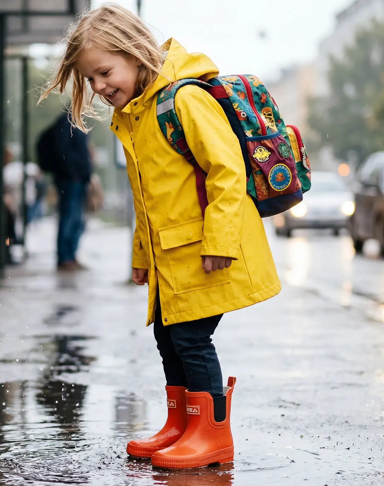 Red Kids' Chelsea Rubber Rain Boots for XSX85KCP image 6