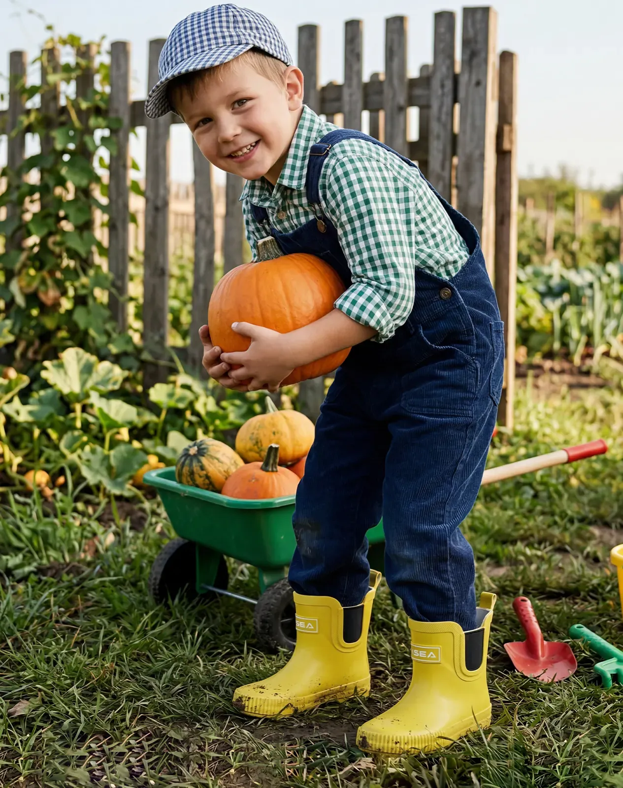 Yellow Kids' Chelsea Rubber Rain Boots for XSX85KCP image 6