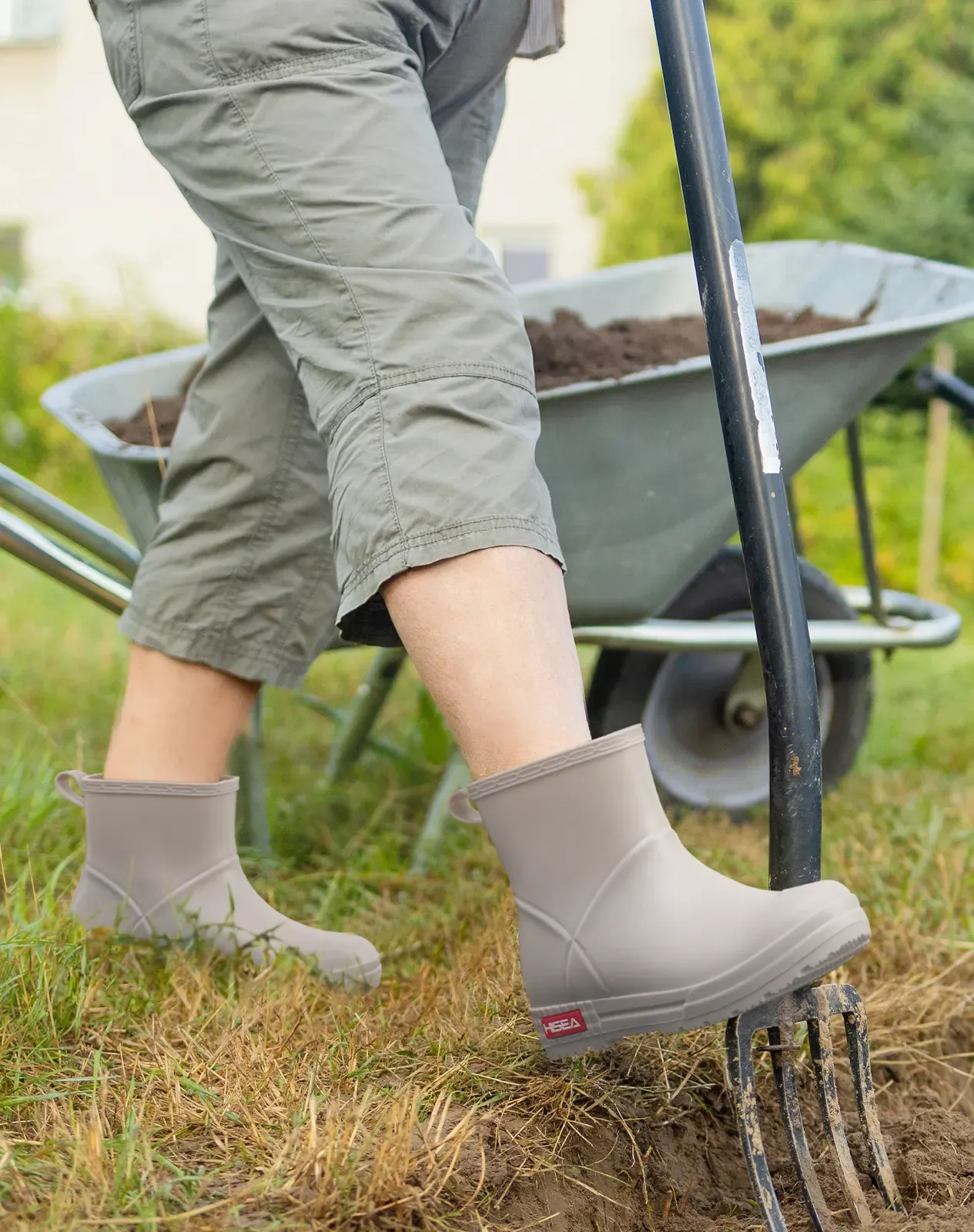 Grey Women's Ankle PVC Garden Boots for XSX88WCP image 6