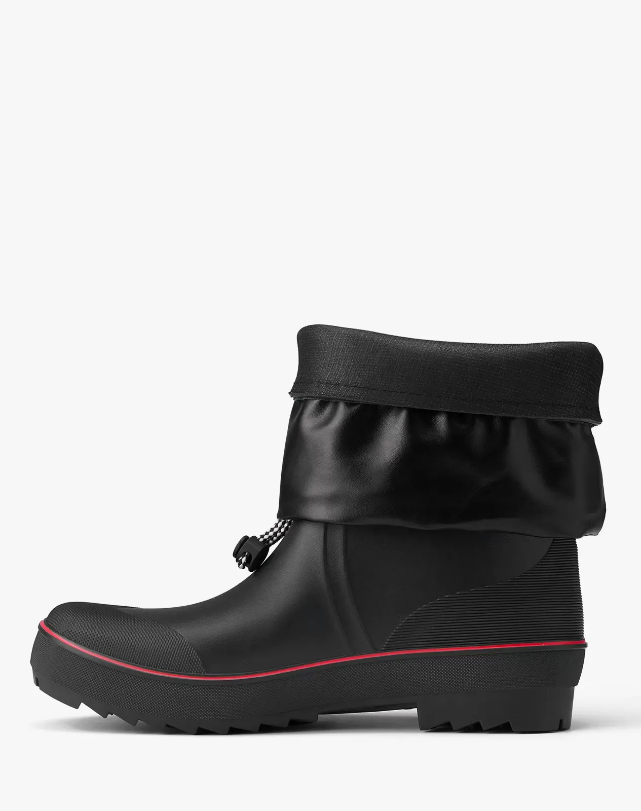Red Men's Rubber Mid Calf Rain Boots with Adjustable Closure for XSX90CP image 4