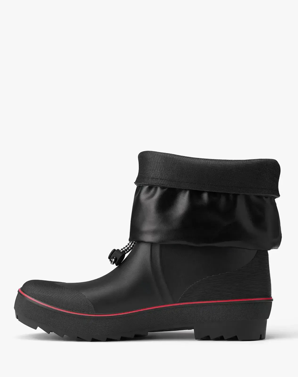 Red Men's Rubber Mid Calf Rain Boots with Adjustable Closure for XSX90CP image 4
