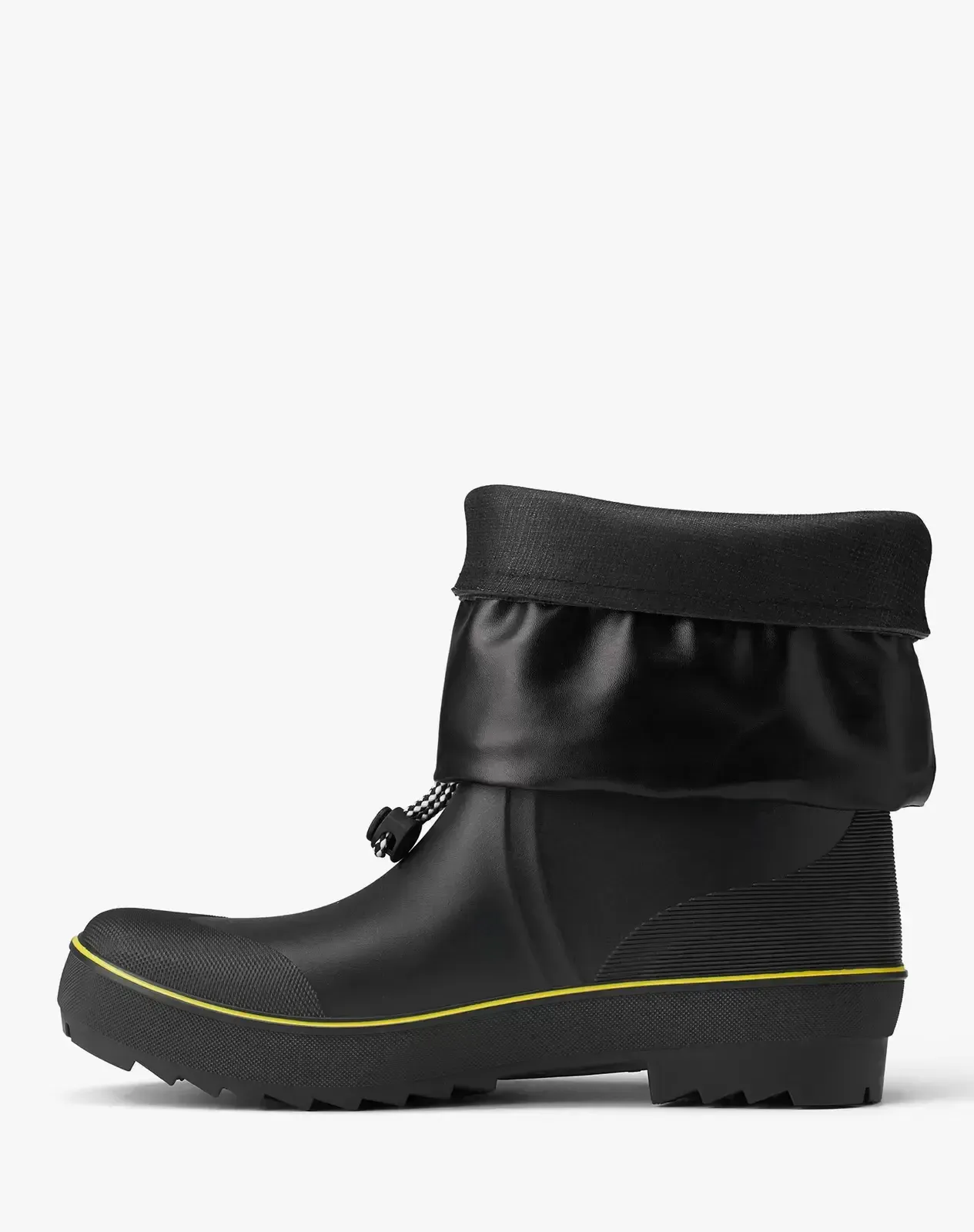 Yellow Men's Rubber Mid Calf Rain Boots with Adjustable Closure for XSX90CP image 4