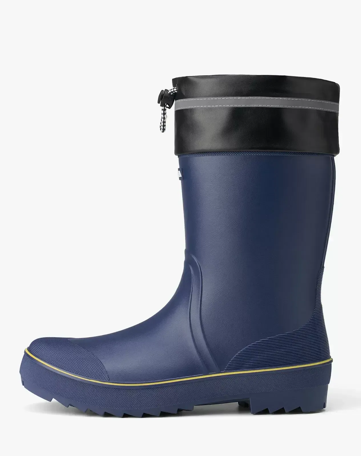 Navy Men's Rubber Mid Calf Rain Boots with Adjustable Closure for XSX90CP image 1