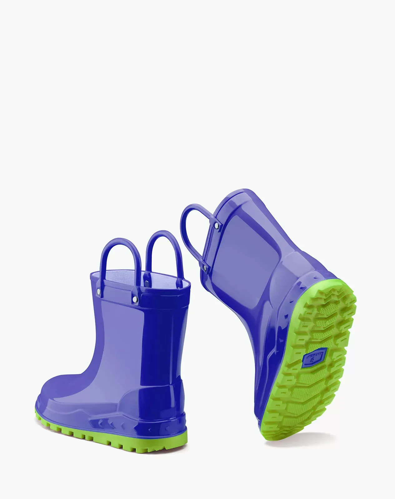 Blue Kids' PVC Rain Boots with Handles for XSX91KCP image 3