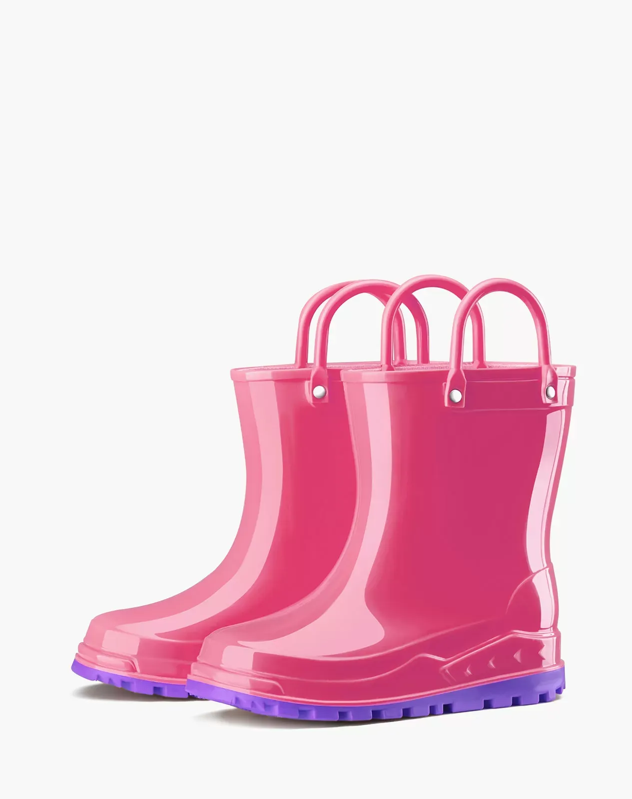 Pink Kids' PVC Rain Boots with Handles for XSX91KCP image 2
