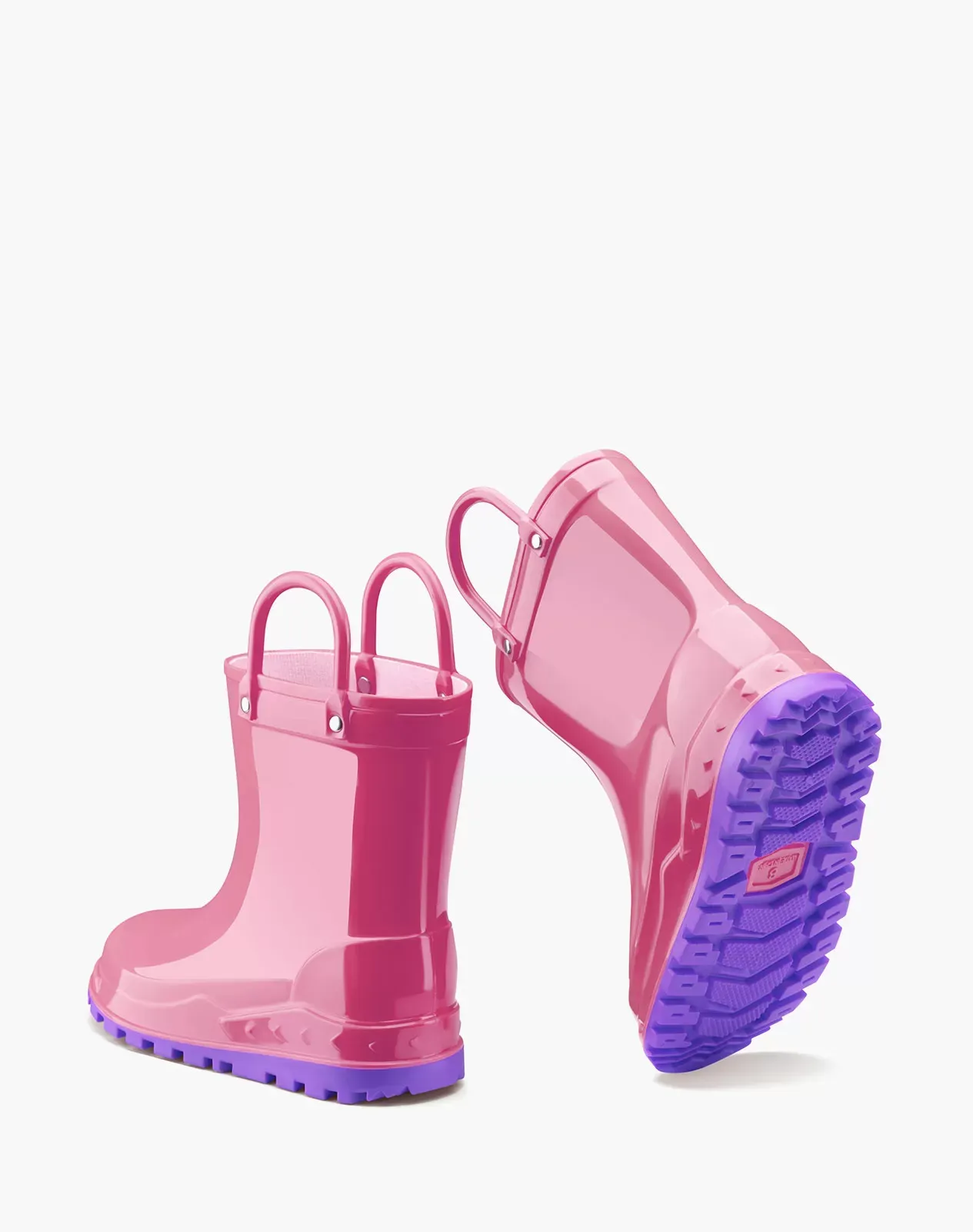 Pink Kids' PVC Rain Boots with Handles for XSX91KCP image 3