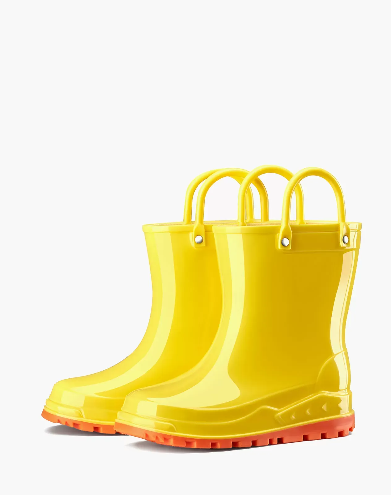 Yellow Kids' PVC Rain Boots with Handles for XSX91KCP image 2