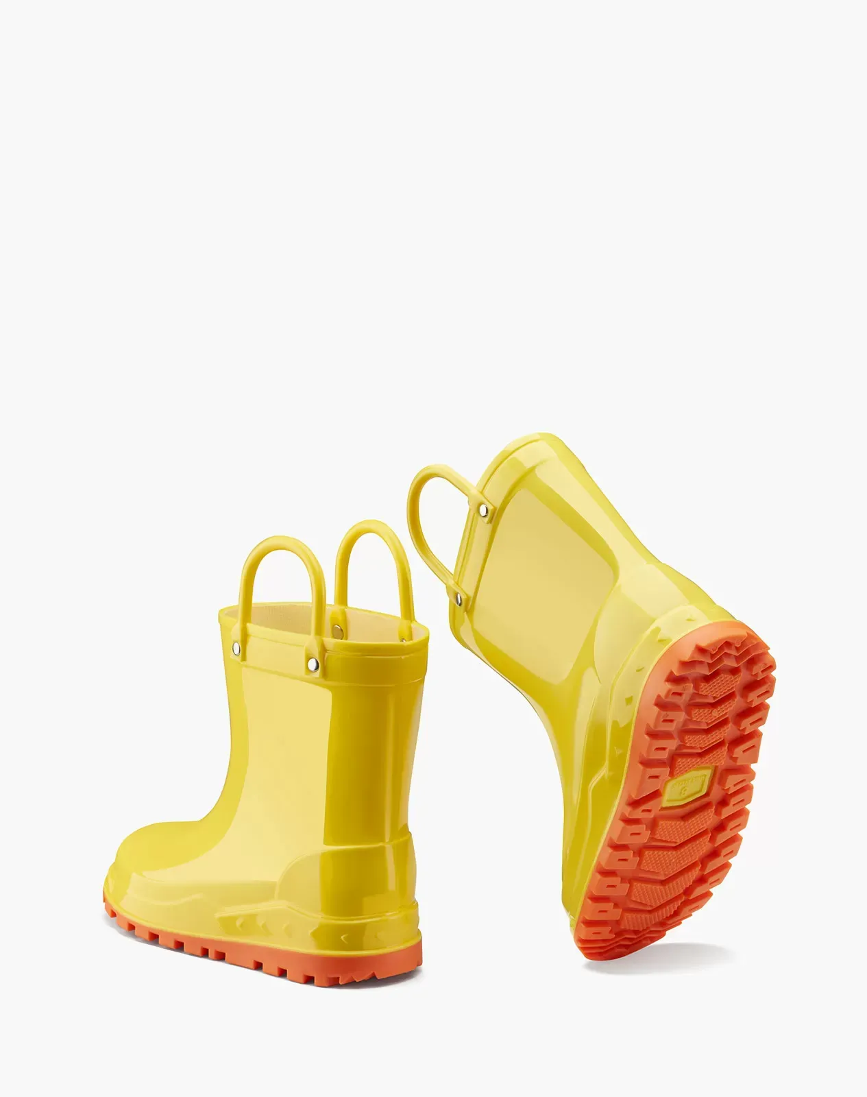 Yellow Kids' PVC Rain Boots with Handles for XSX91KCP image 3