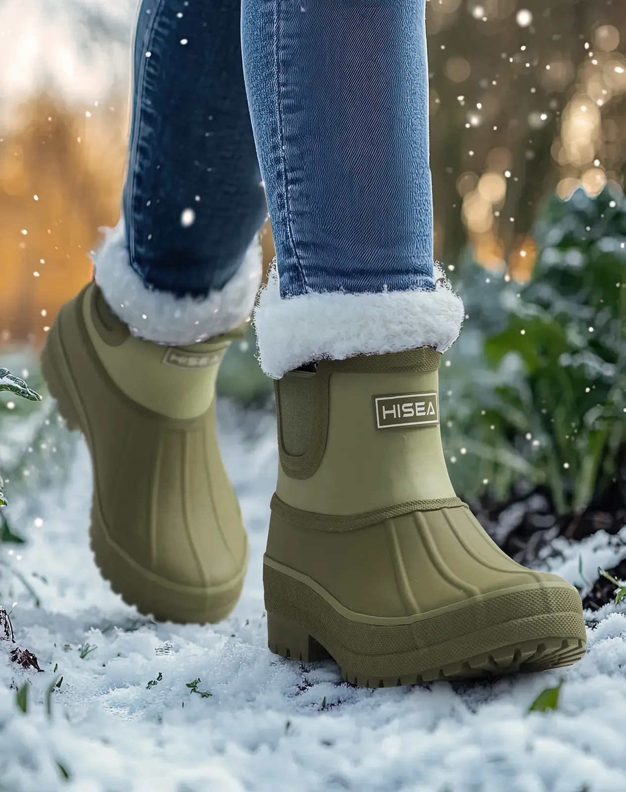 Green Women's Winter Snow Duck Boots for XSX92WCP image 6