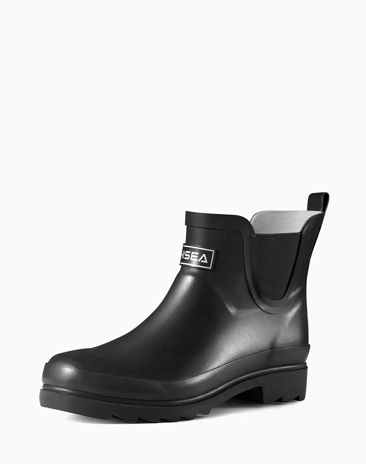 Black Women's Chelsa Rubber Ankle Rain Boots for XSX94WCP image 2