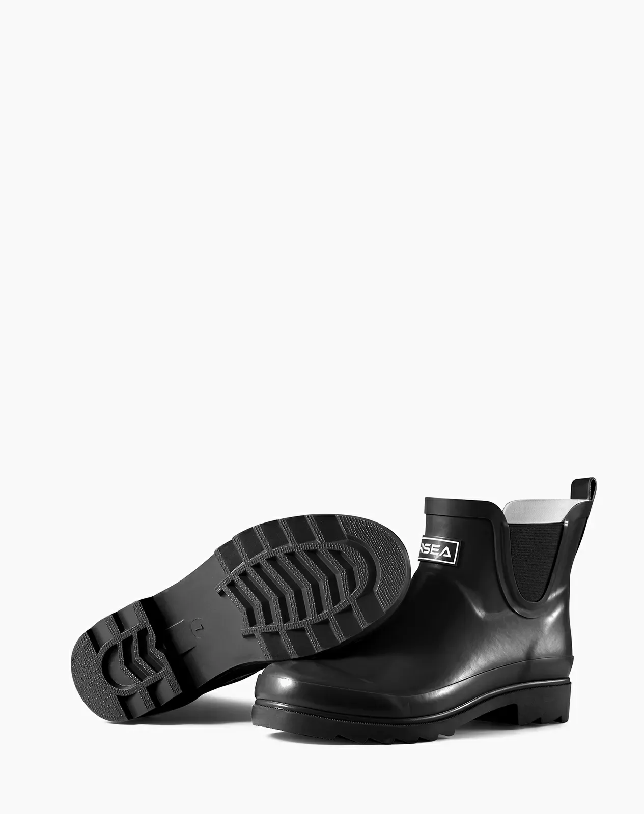 Black Women's Chelsa Rubber Ankle Rain Boots for XSX94WCP image 3