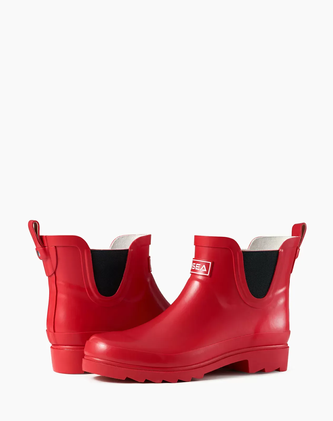 Red Women's Chelsa Rubber Ankle Rain Boots for XSX94WCP image 4