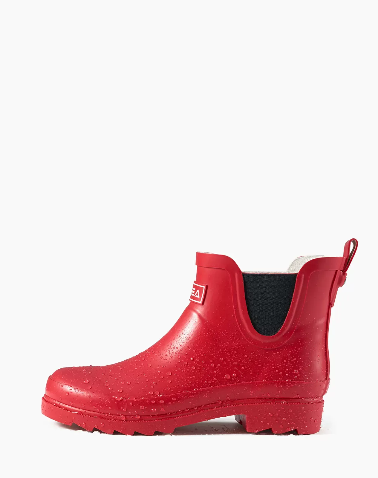 Red Women's Chelsa Rubber Ankle Rain Boots HISEA