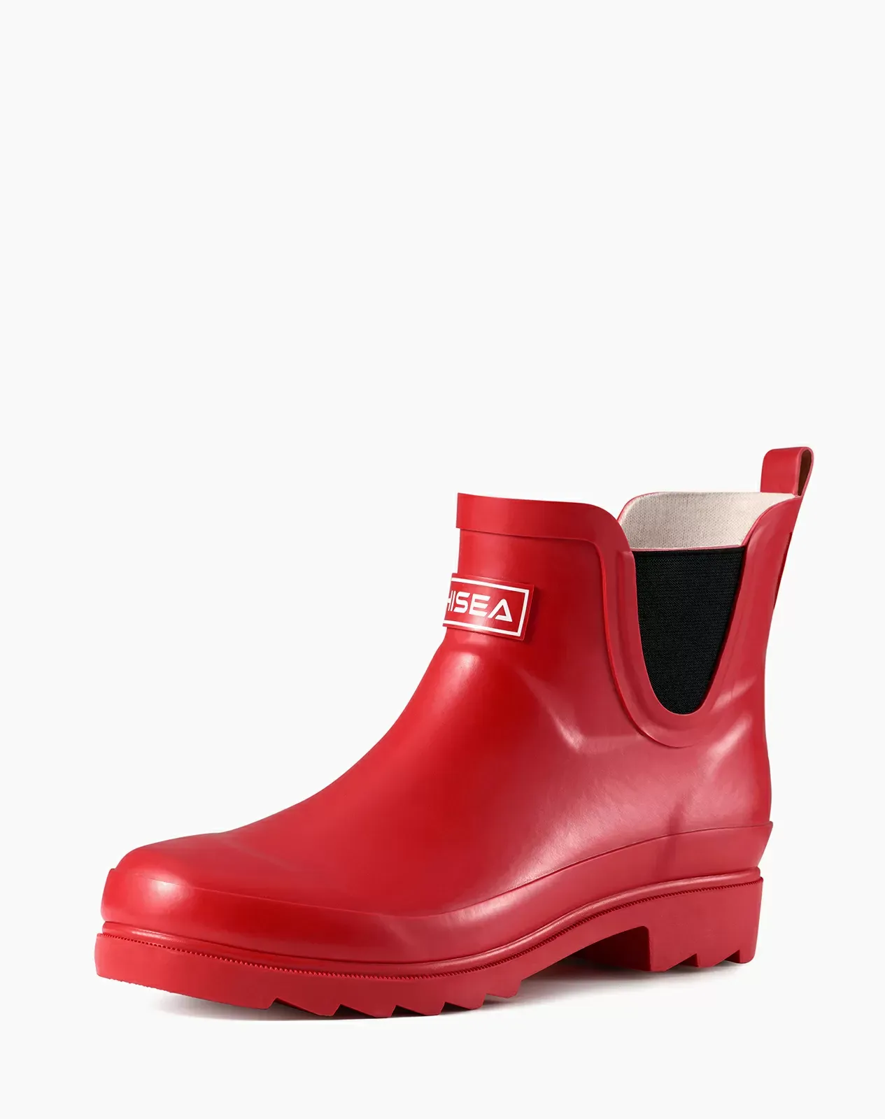 Black Women's Chelsa Rubber Ankle Rain Boots HISEA