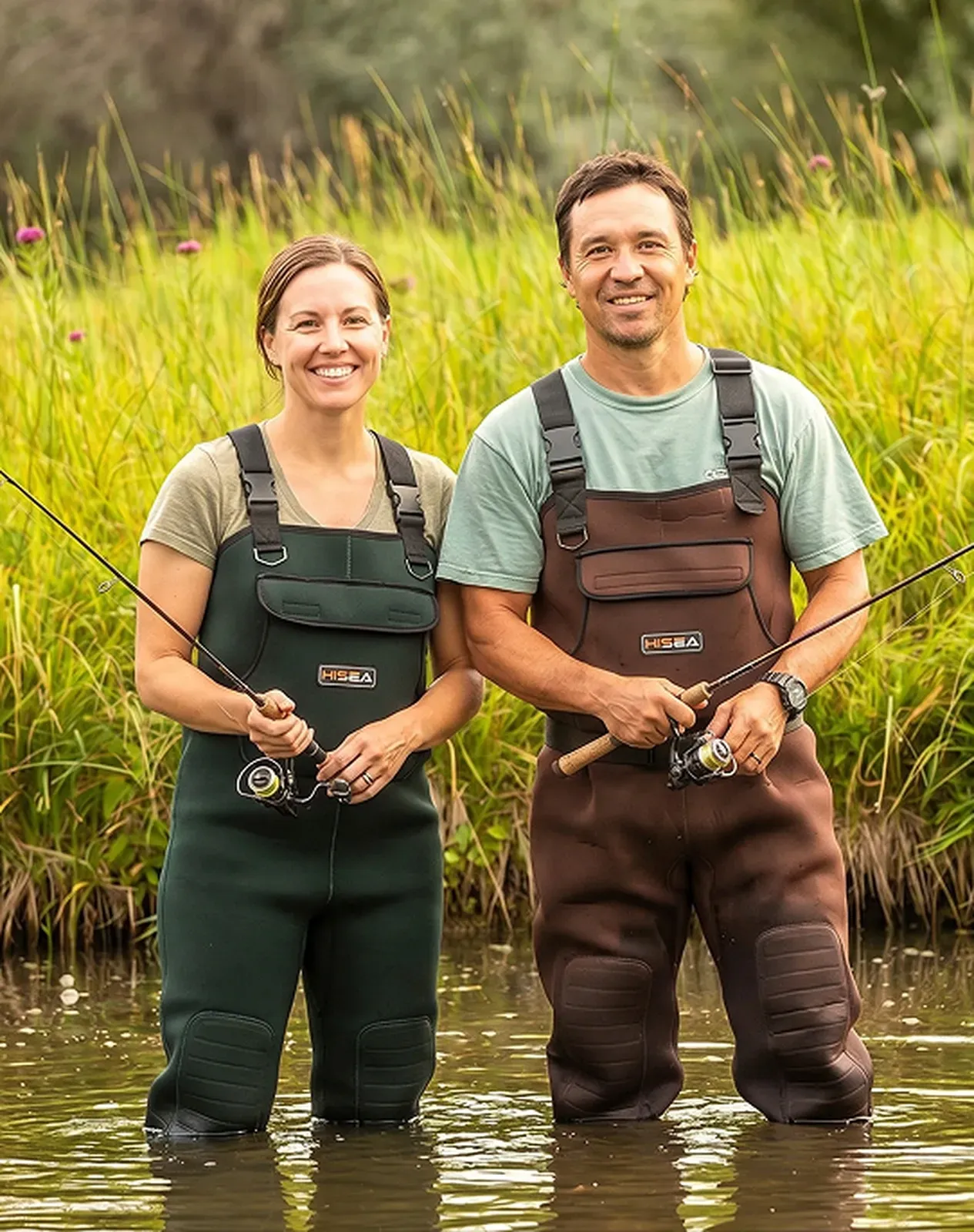 Green Neoprene Fishing Chest Waders for XSY03ACP image 5