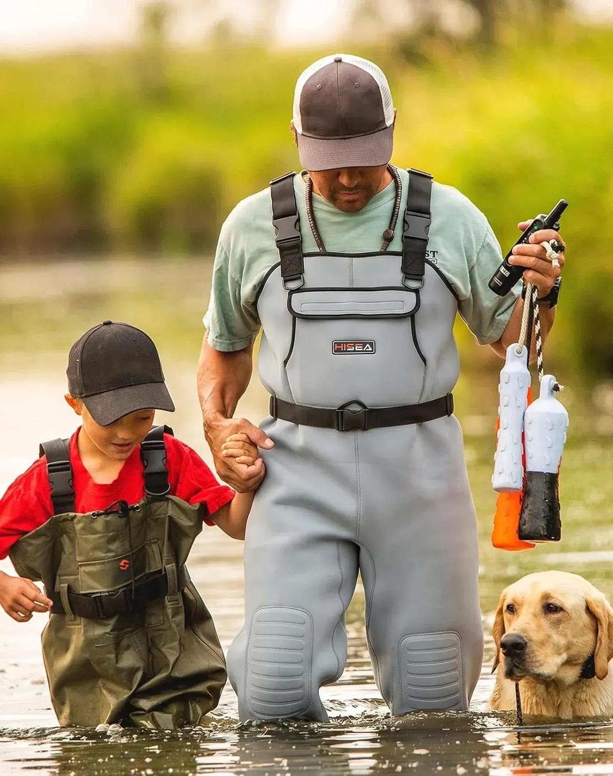 Grey Neoprene Fishing Chest Waders for XSY03ACP image 4
