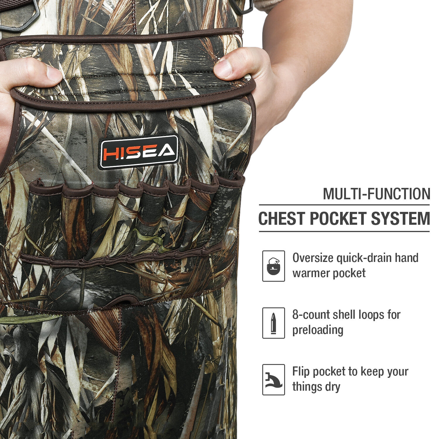 Black 200 Gram Neoprene Hunting Waders for XSY08ACP image 5