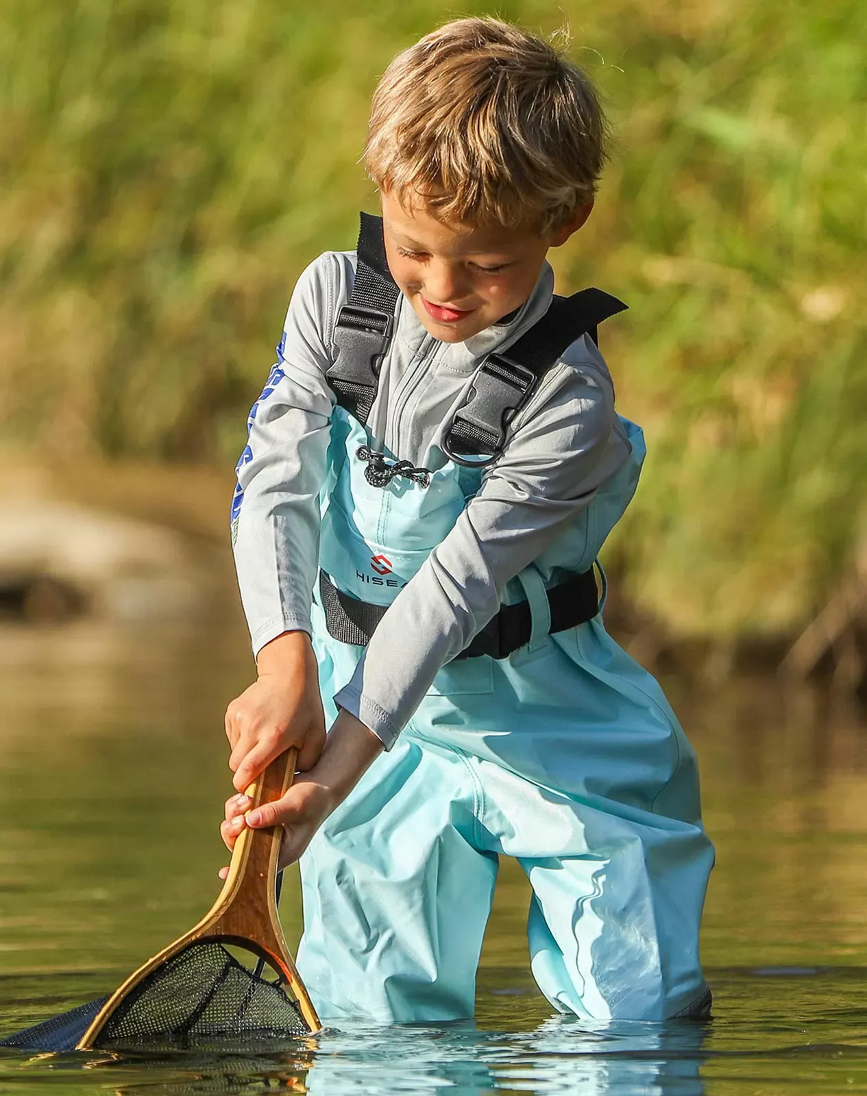 Blue Kids Nylon PVC Chest Waders for XSY09TCP image 4