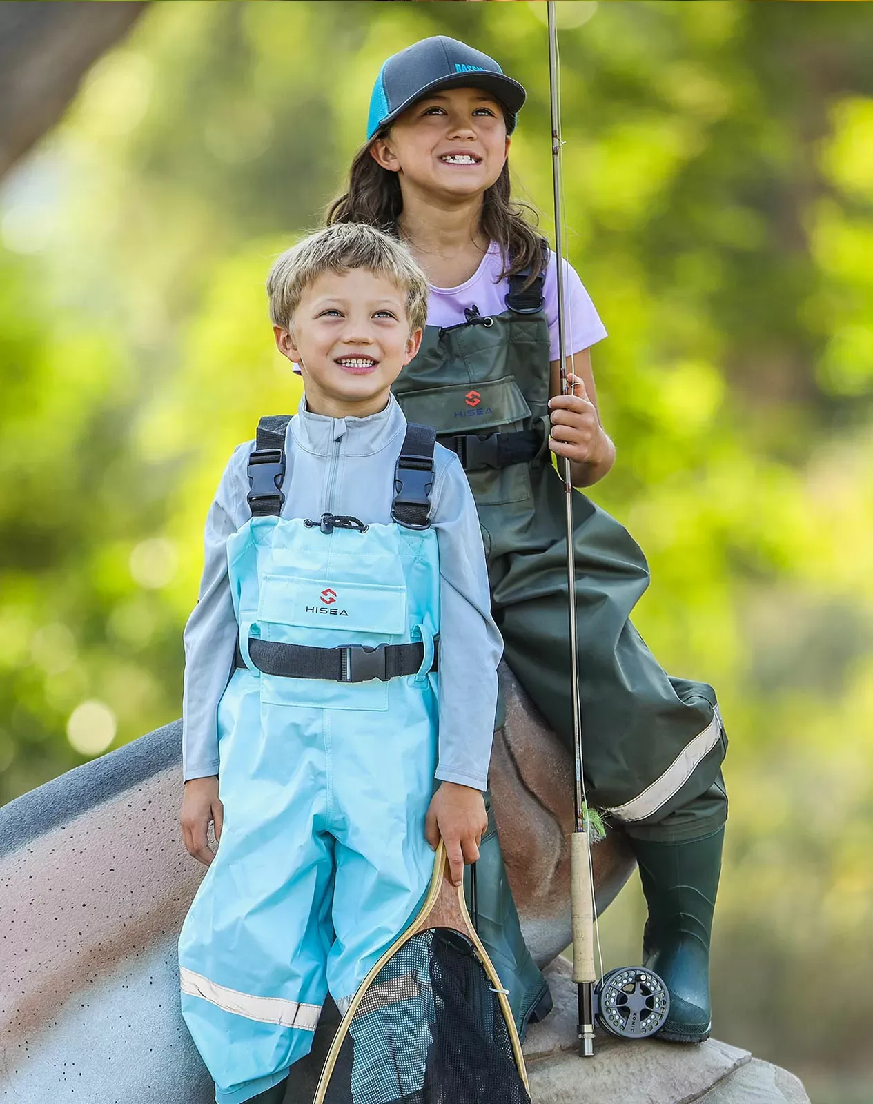 Blue Kids Nylon PVC Chest Waders for XSY09TCP image 6