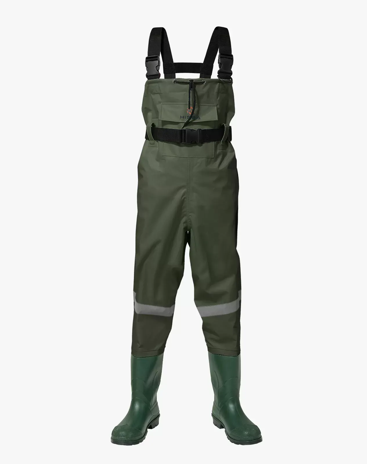 Green Kids Nylon PVC Chest Waders HISEA