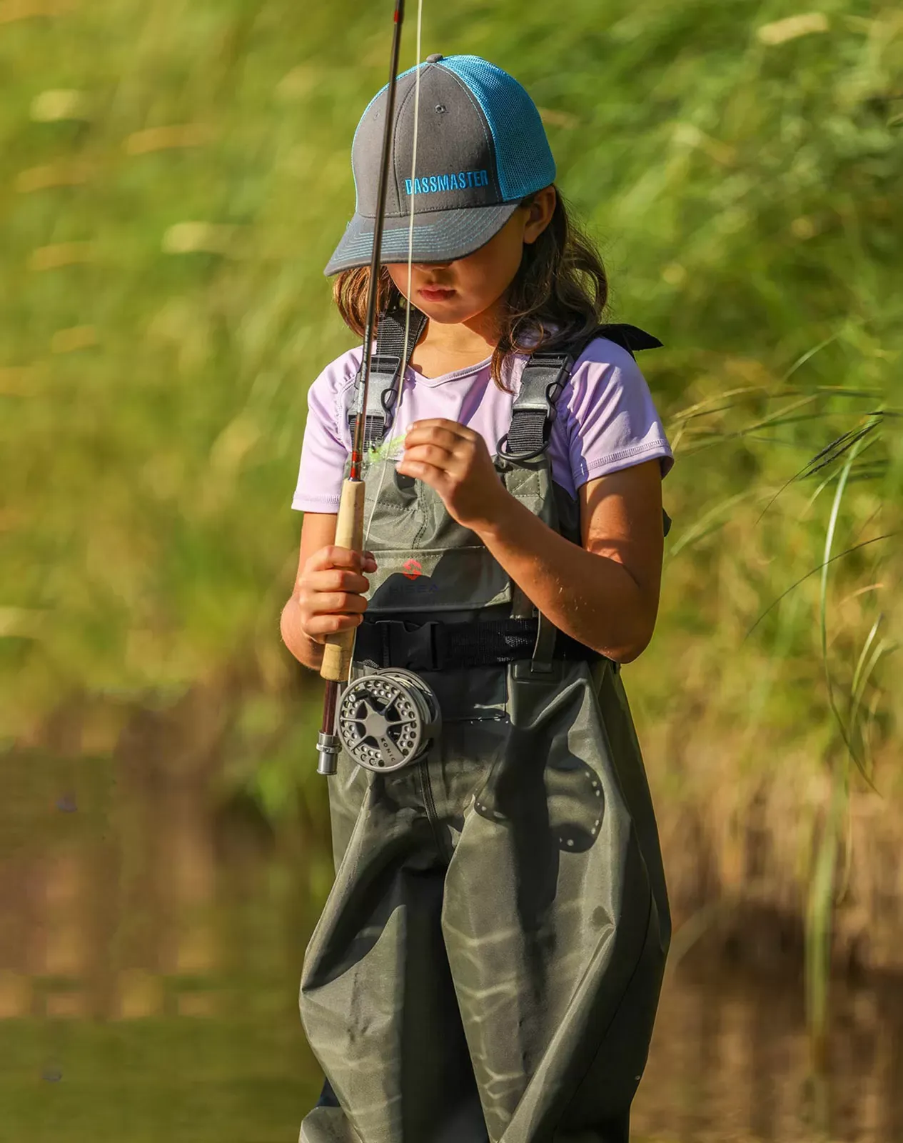 Green Kids Nylon PVC Chest Waders for XSY09TCP image 4