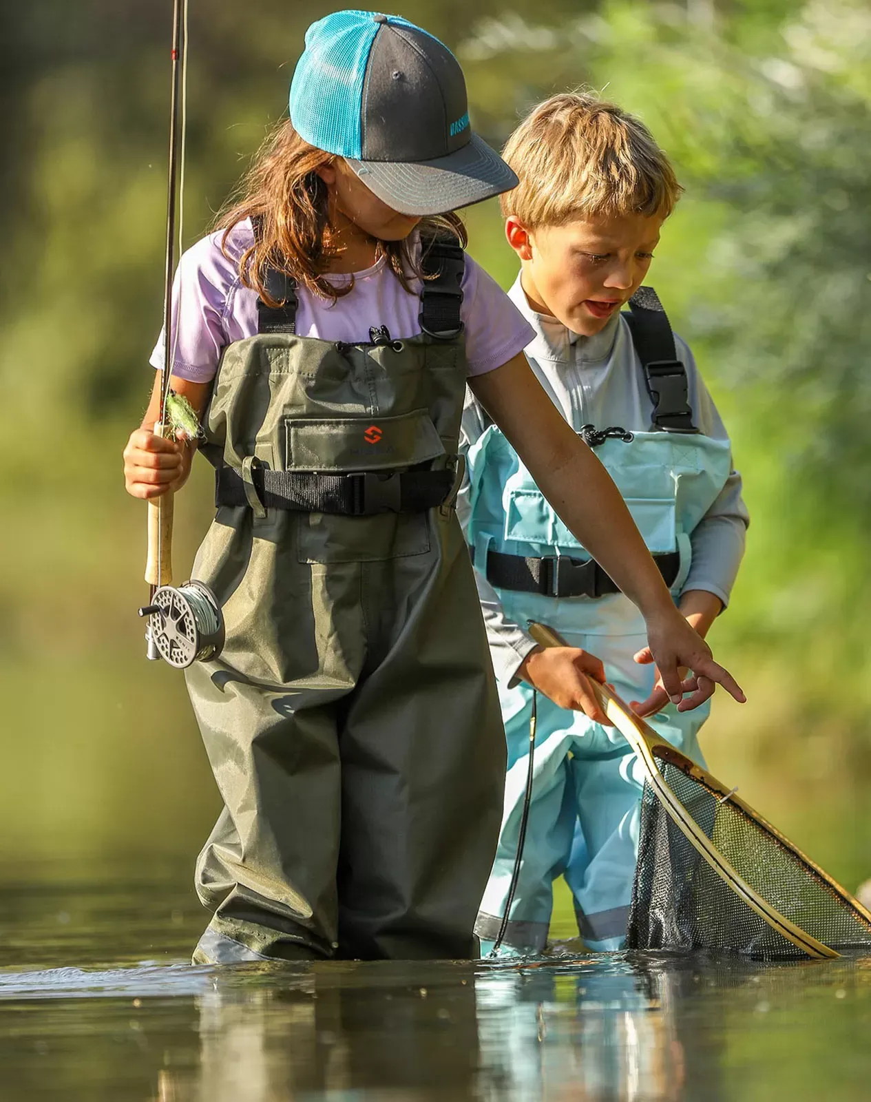 Green Kids Nylon PVC Chest Waders for XSY09TCP image 5