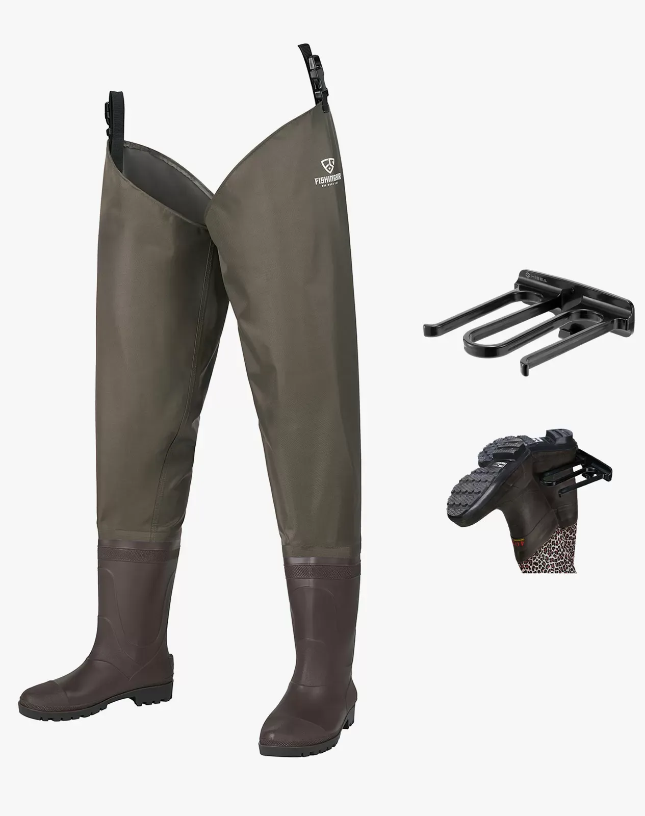 Brown Fishing Hip Waders for XSY1801CP image 4