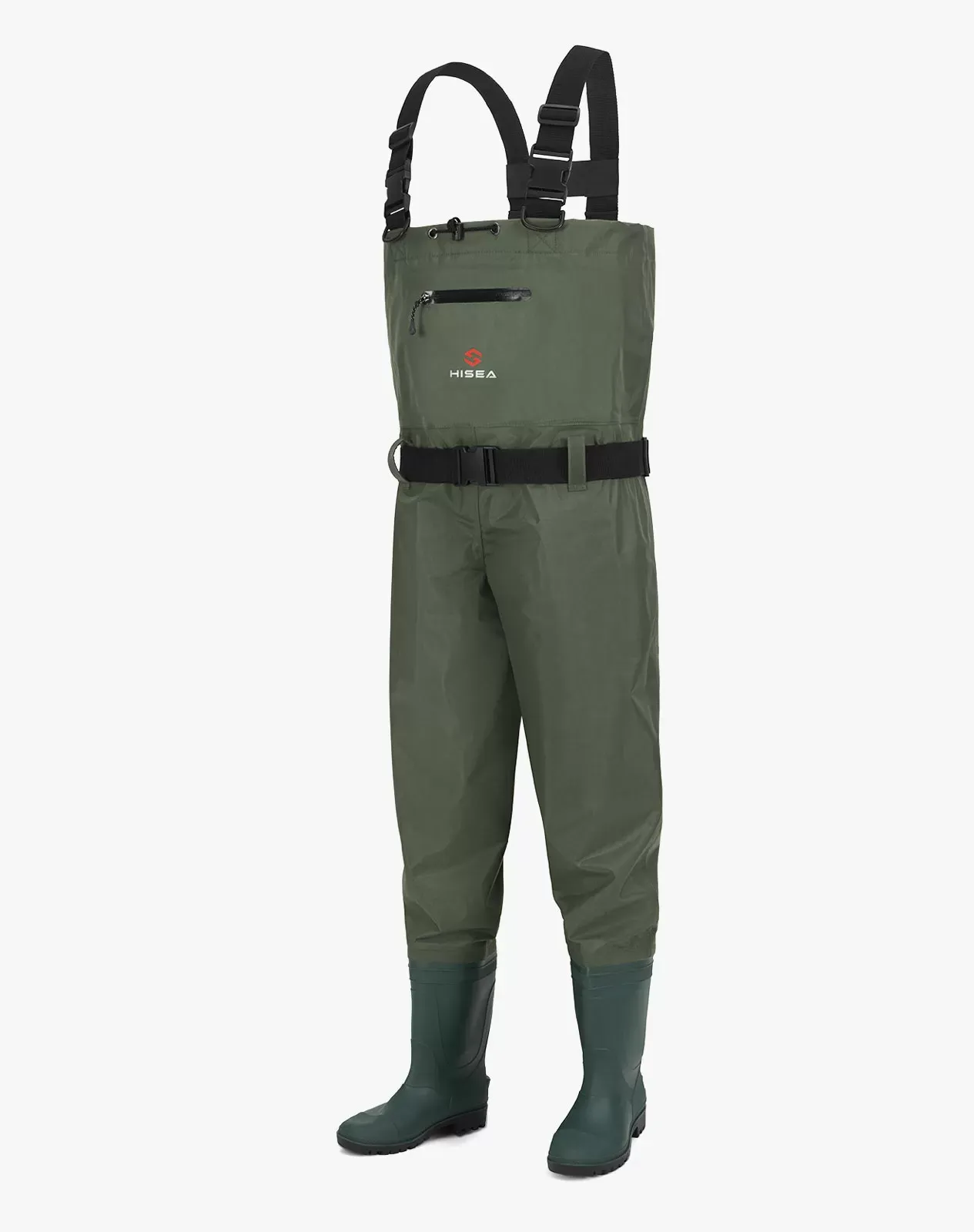 Green Men's Bootfoot PVC Chest Wader with Boot Hanger for XSY28ACP image 1