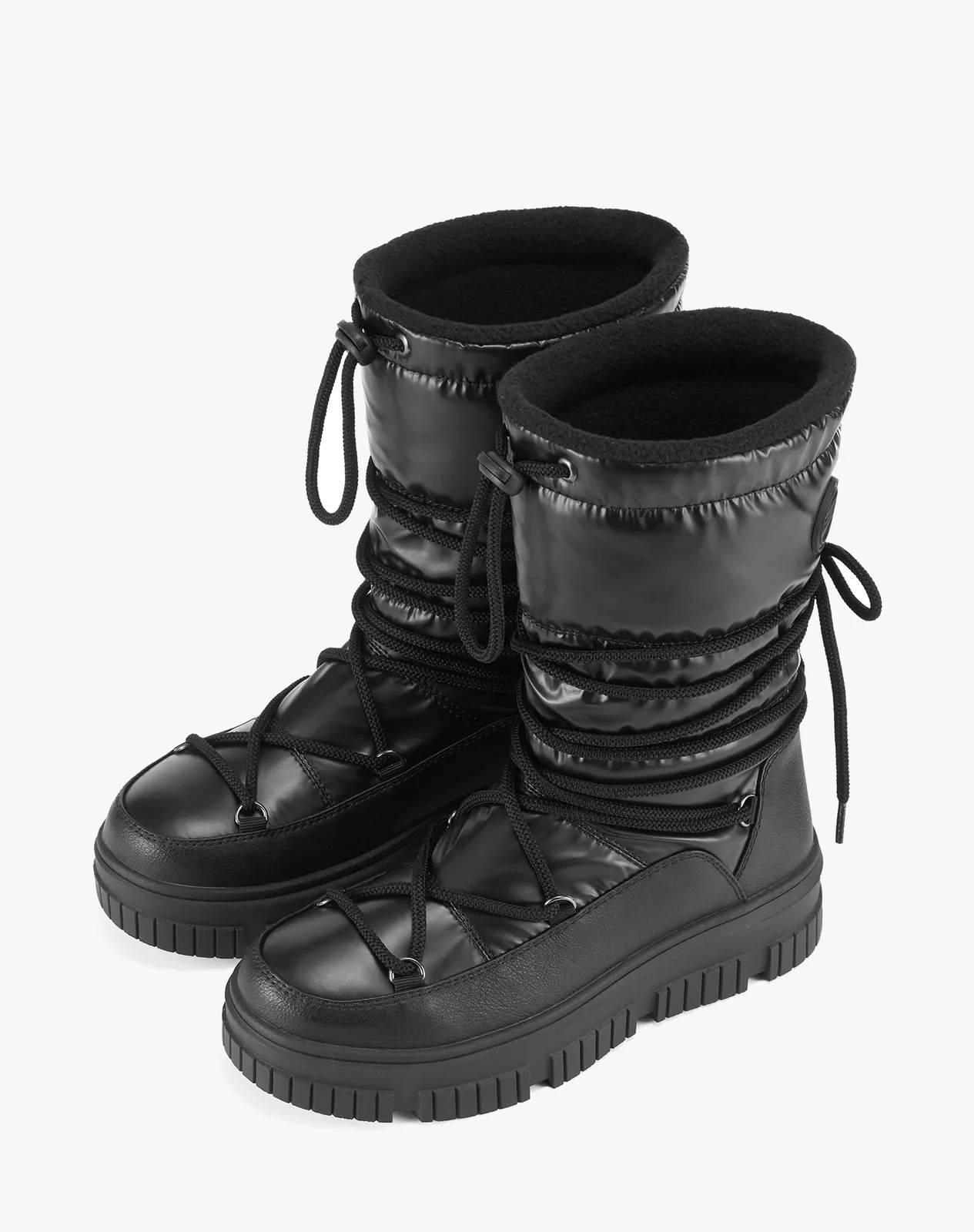 Women’s Waterproof Calf-High PU Snow Boots With Wrap Laces for XZ113WCP image 5