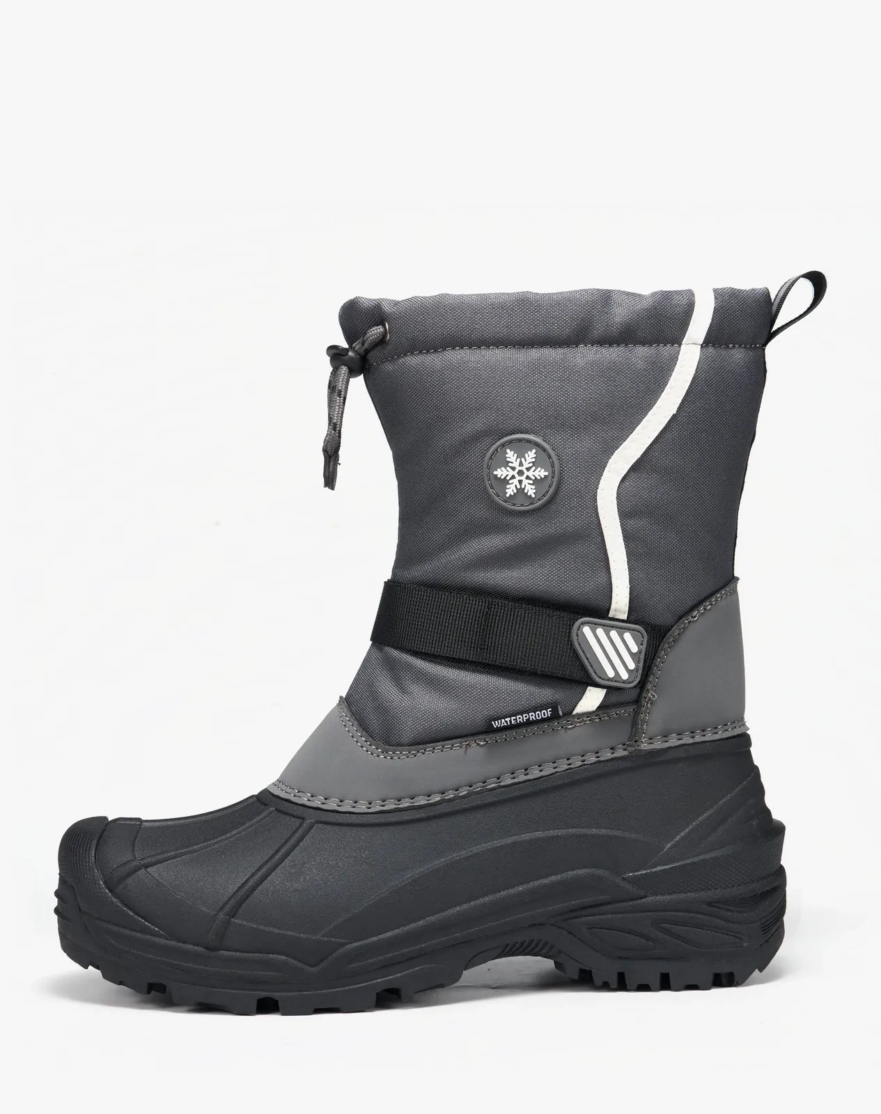 Grey Men’s Canvas Duck Boots With Fur-Lined Strap Closure for XZ154CP image 1
