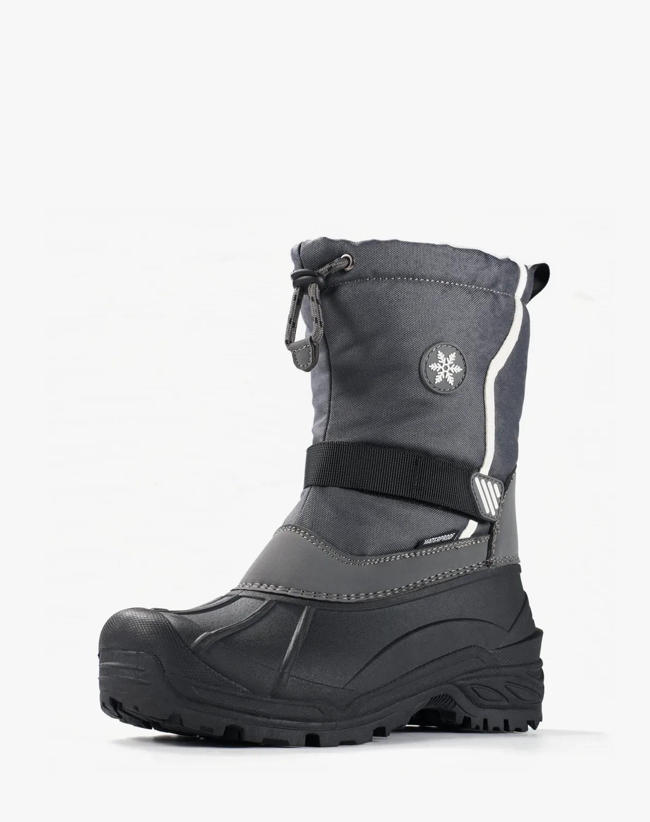 Grey Men’s Canvas Duck Boots With Fur-Lined Strap Closure for XZ154CP image 2