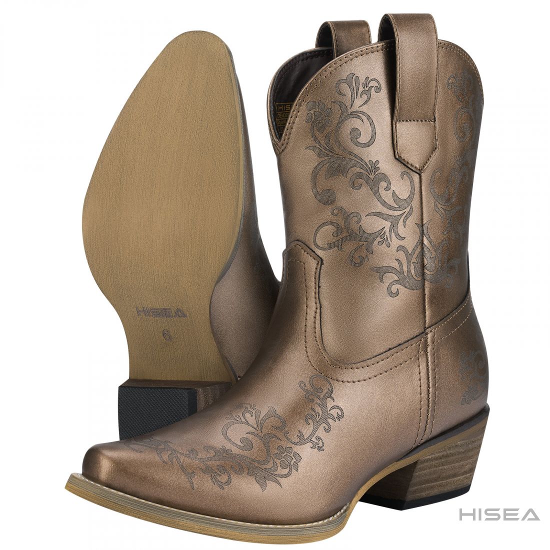Women's Floral Pattern Western Boots