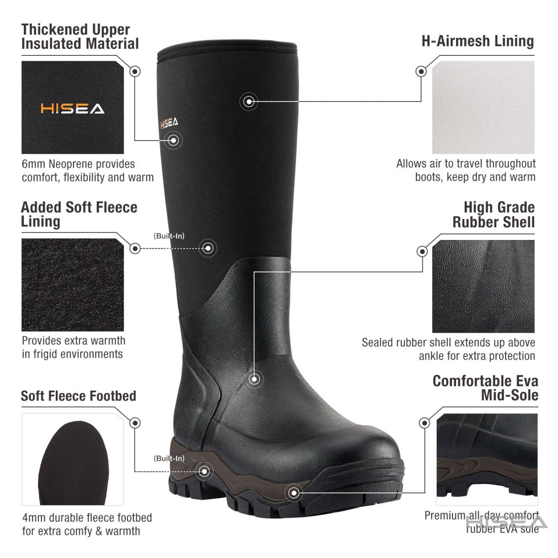 Men's Insulated Rubber Snow Boots