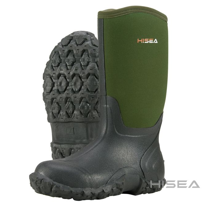 Men's Mid-Calf Rain Boots Green 9 Hisea