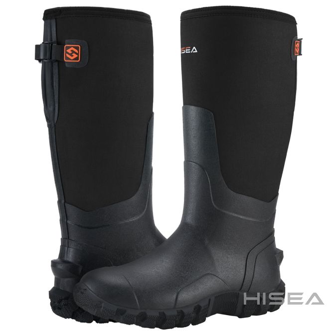 HISEA Rubber Hunting Boots for Men Insulated Rain Boots Waterproof