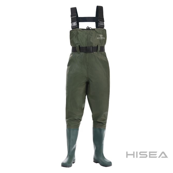 Fishing Waders for Men with Boots, Whole Body Chest Waders with Wading Belt  PVC Waterproof Fishing & Hunting Wader (B 39)
