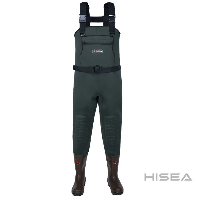 FISHINGSIR HISEA Fishing Waders for Men with Boots Chest Waders Size 7 New
