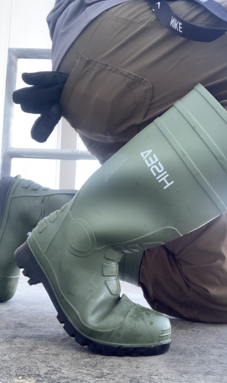 Rubber Boots HISEA Steel Toe PVC Rain Boots Waterproof Work