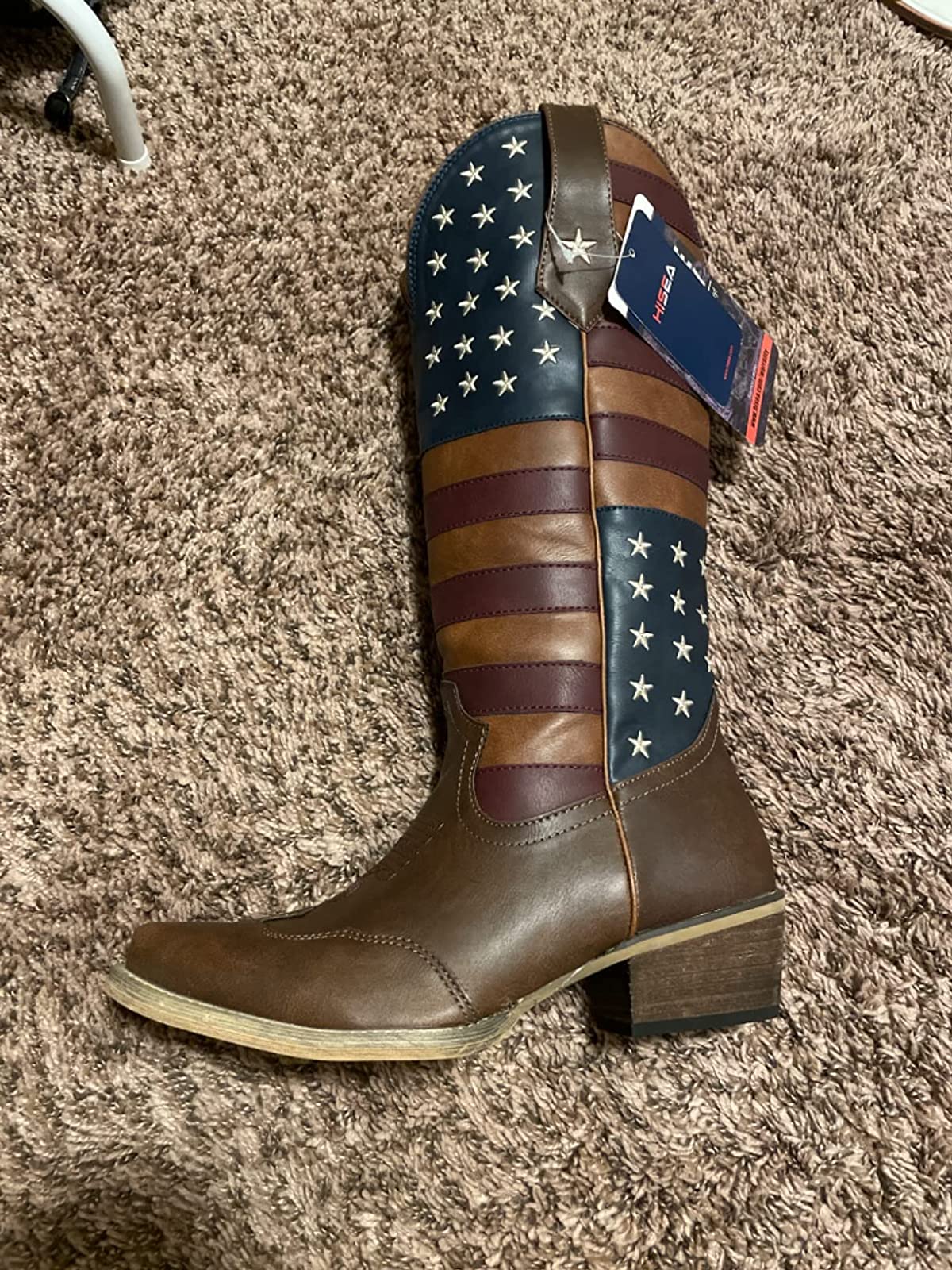 Women's American Flag Cowboy Boots | HISEA